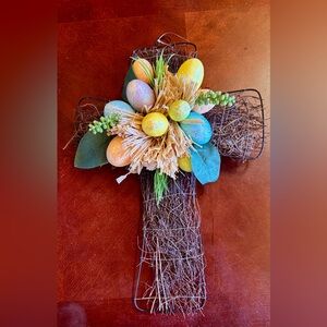 Colorful Pastel Easter Cross Wreath - Home Accents